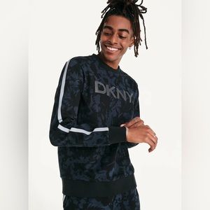 DKNY Tropical Print French Terry Crewneck